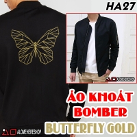 Áo Khoác Bomber Biểu Tượng Bướm Butterfly Gold Siêu Chất