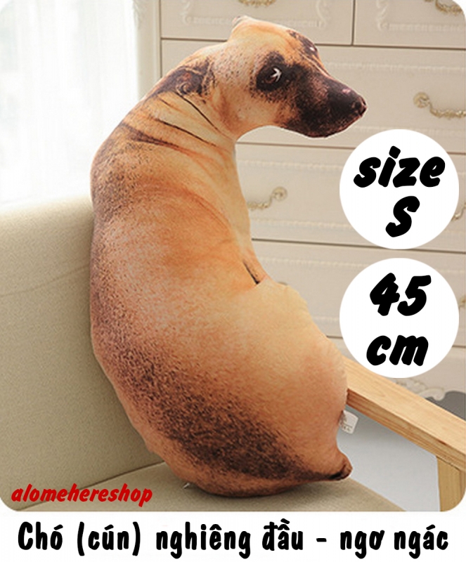 Chó cún nghiêng đầu liếc nhìn - ngơ ngác Size S 45cm