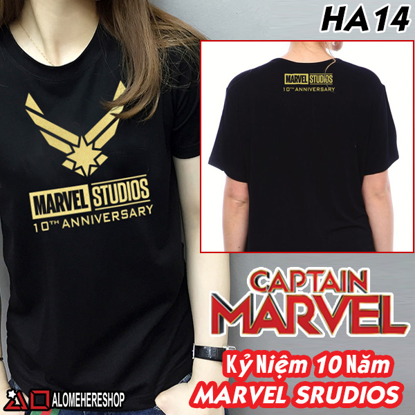 Áo Thun T-Shirt Captain Marvel Phiên Bản Kỷ Niệm 10 Năm Marvel Studios 2019