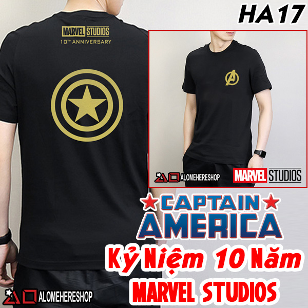 Áo Thun T-Shirt Captain American Phiên Bản Kỷ Niệm 10 Năm Marvel Studios 2019