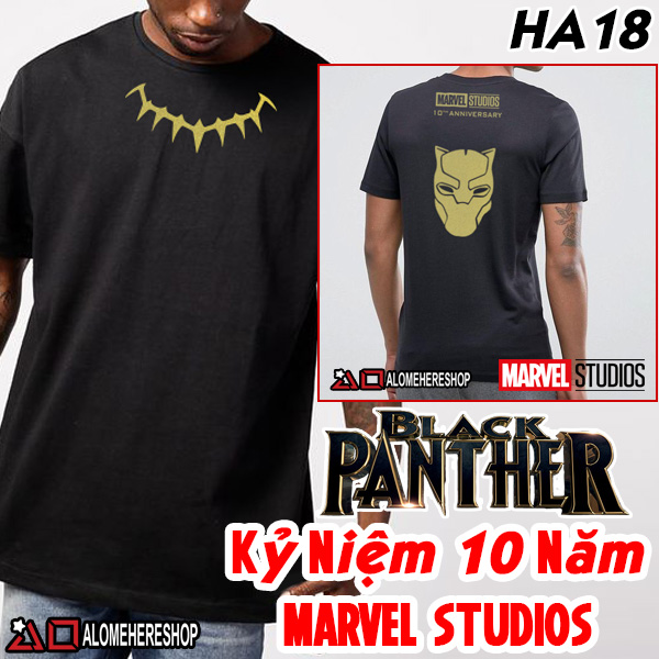 Áo Thun T-Shirt Black Panther Phiên Bản Kỷ Niệm 10 Năm Marvel Studios 2019