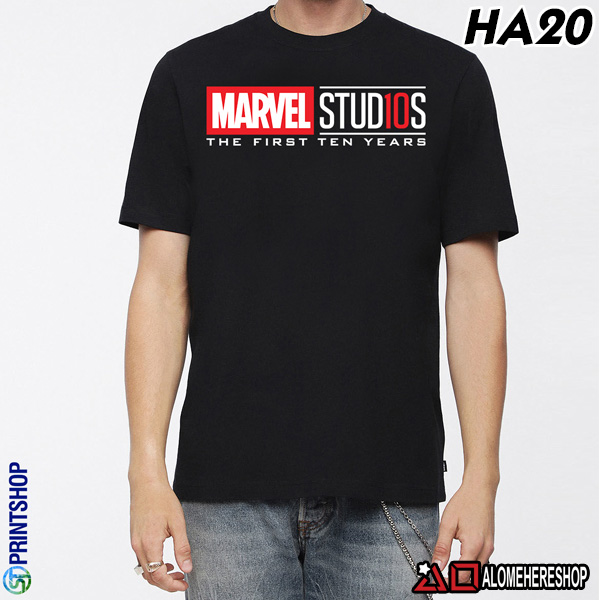 Áo Thun T-Shirt Phiên Bản TEXT Kỷ Niệm 10 Năm Marvel Studios 2019